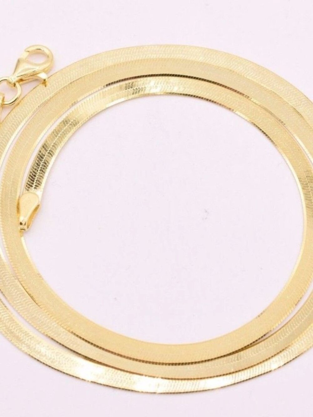 14K Plated Sterling Silver Herringbone Chain – 3mm
